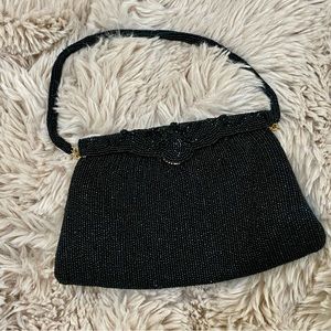 Black beaded clutch/hand bag